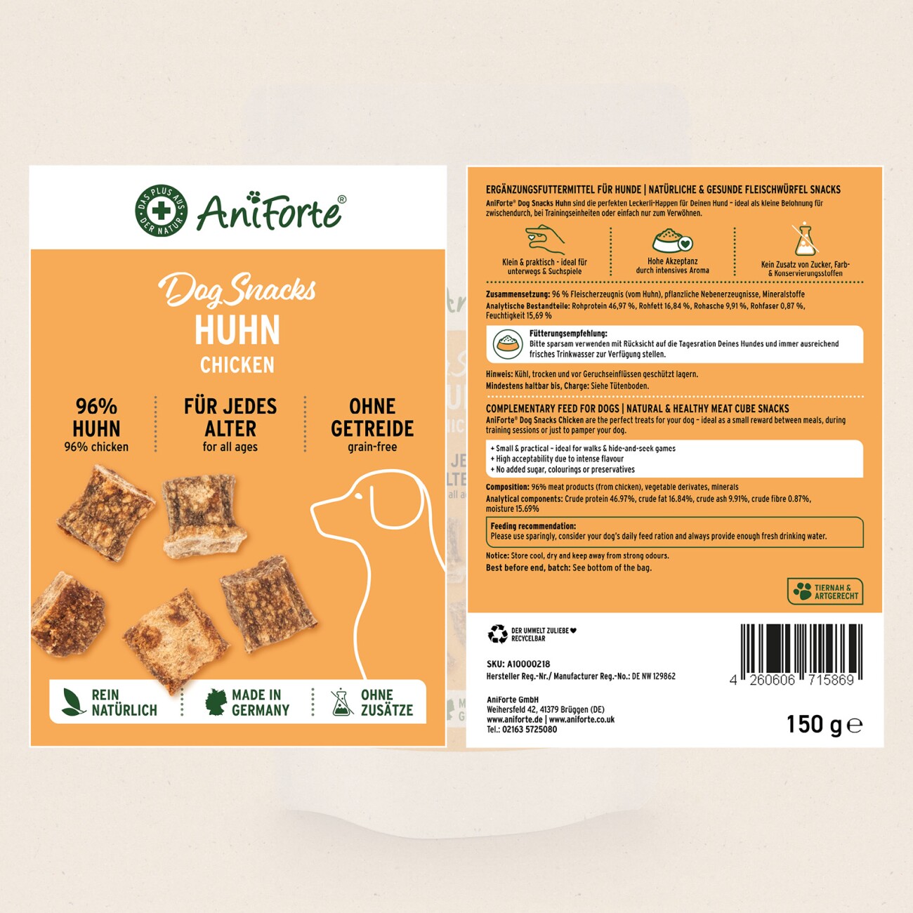 AniForte Snacks Huhn 150g