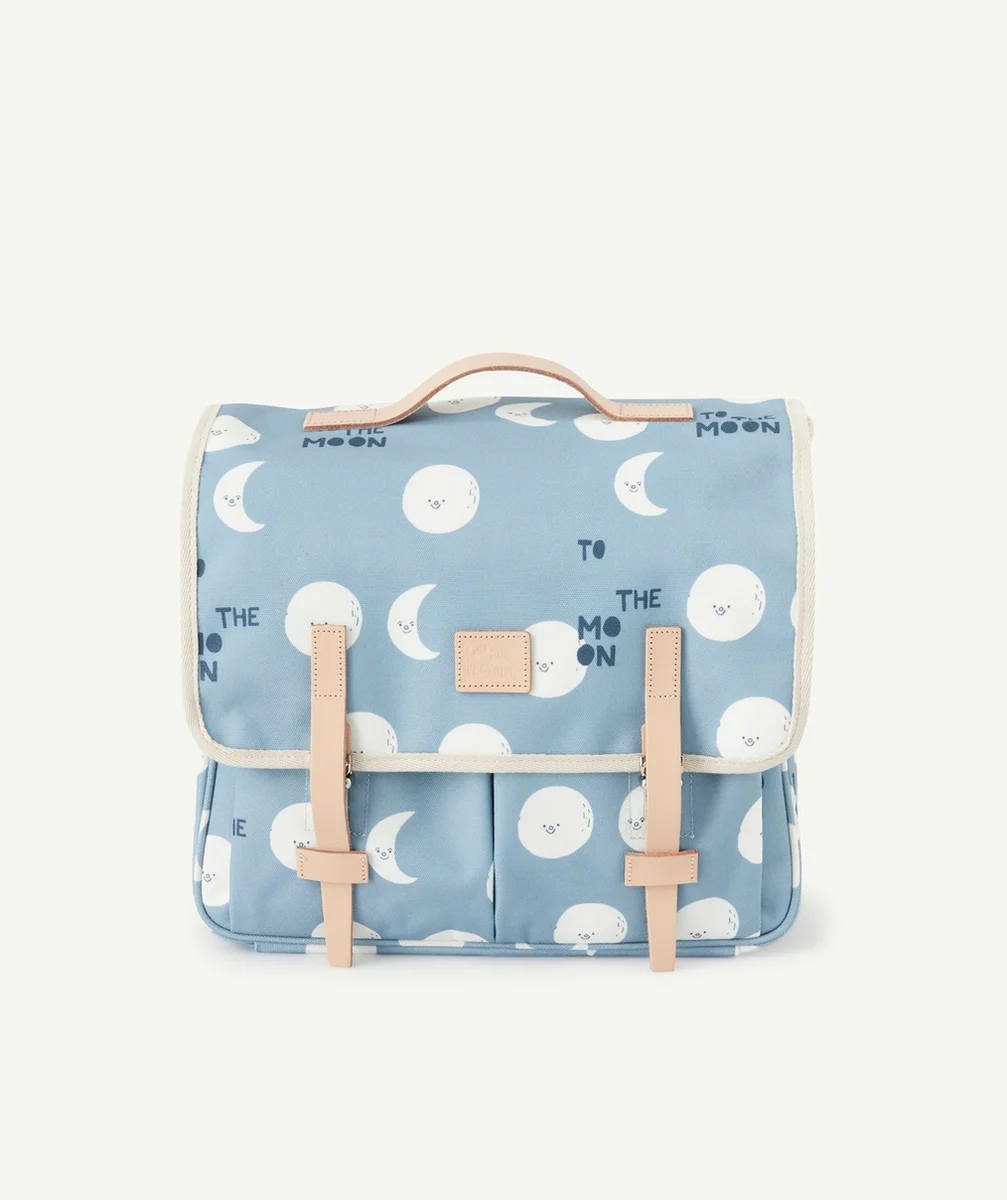 JOJO FACTORYCARTABLE PRIMAIRE BLEU IMPRIMÉ LUNE