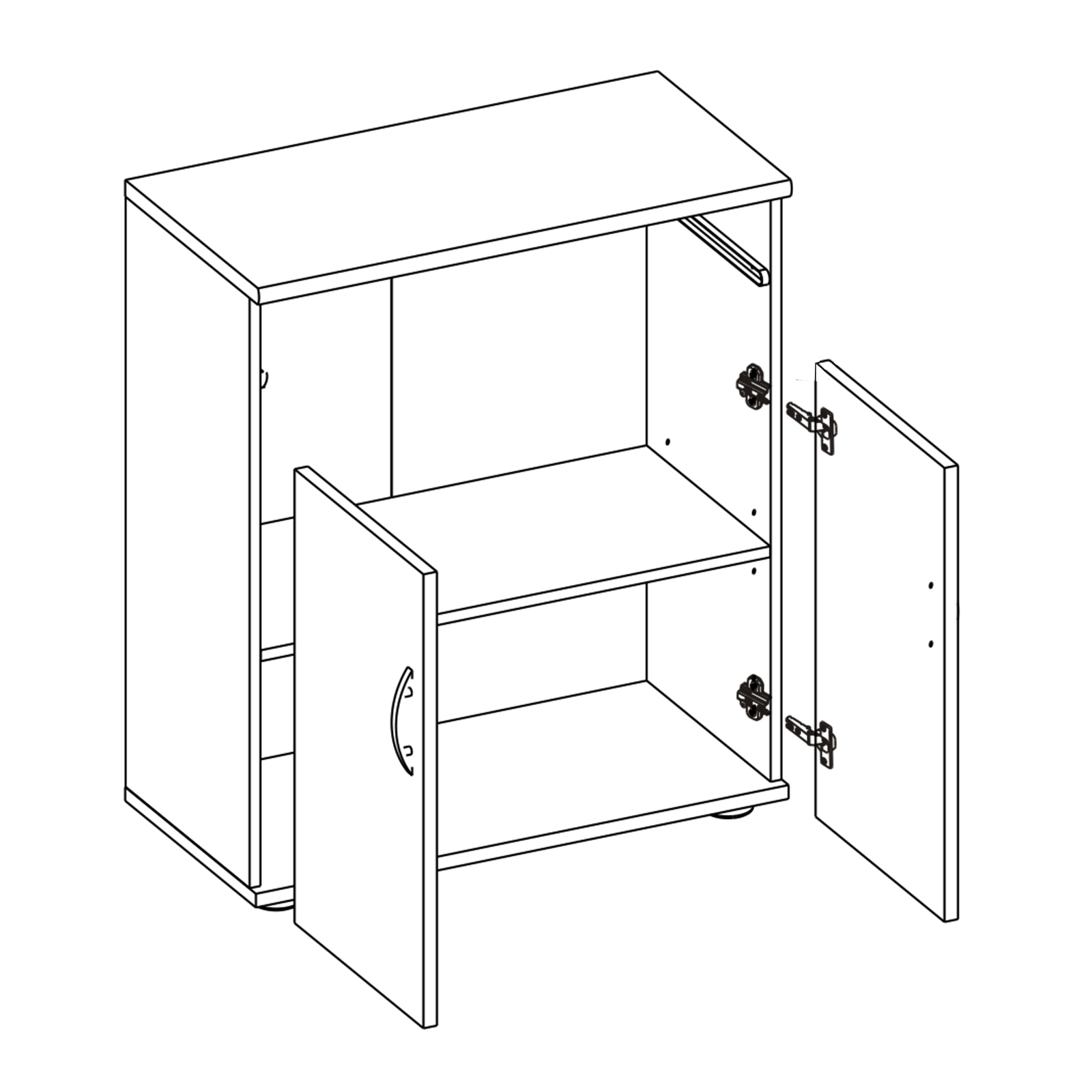 Kommode - weiß - Schubkasten - 2 Türen - 60 cm