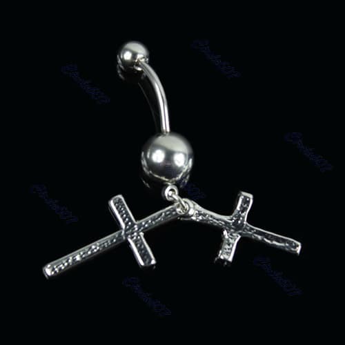 Navlepiercing dobbeltkors