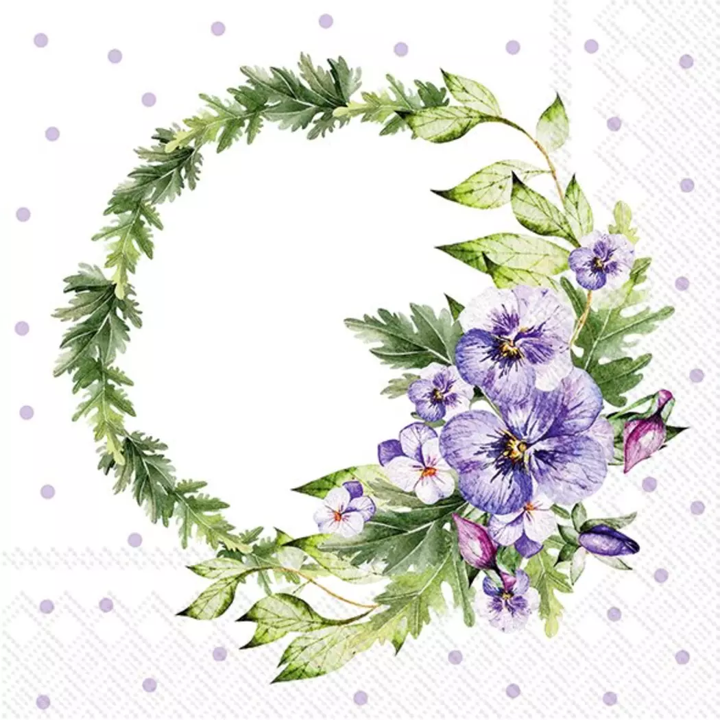 Serviette Pansy Wreath 20tlg.