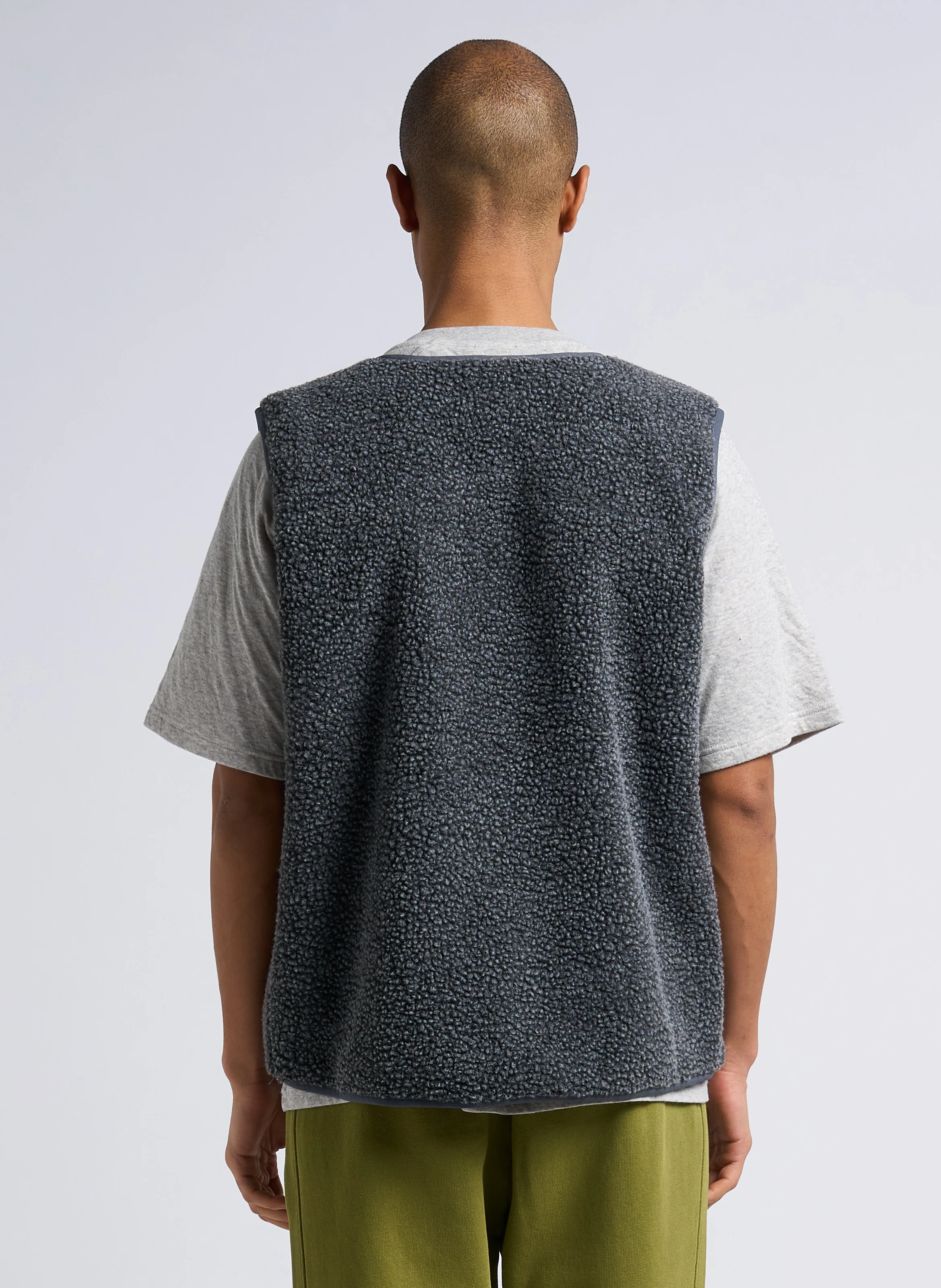 HOKTOWN - Veste col rond en sherpa| Gris