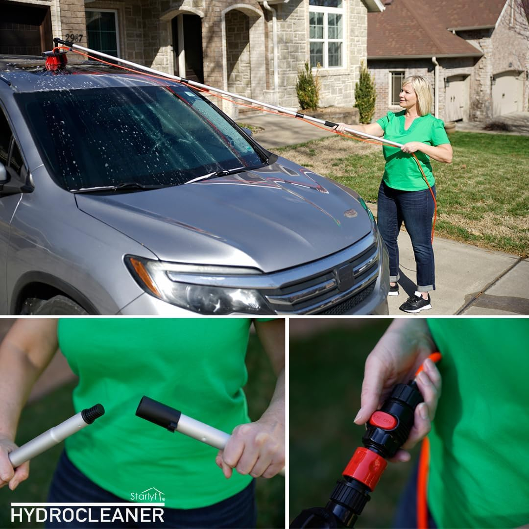 (3.6m) Telescopic Hydrocleaner Waschbürste Outdoor Reinigungs Schrubber Wasser Bürste mit Gartenschlauch Anschluss (VHGSLCIND0482)