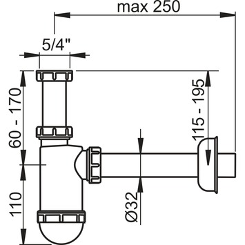 Sanivesk Bekersifon 5/4x32mm Wit