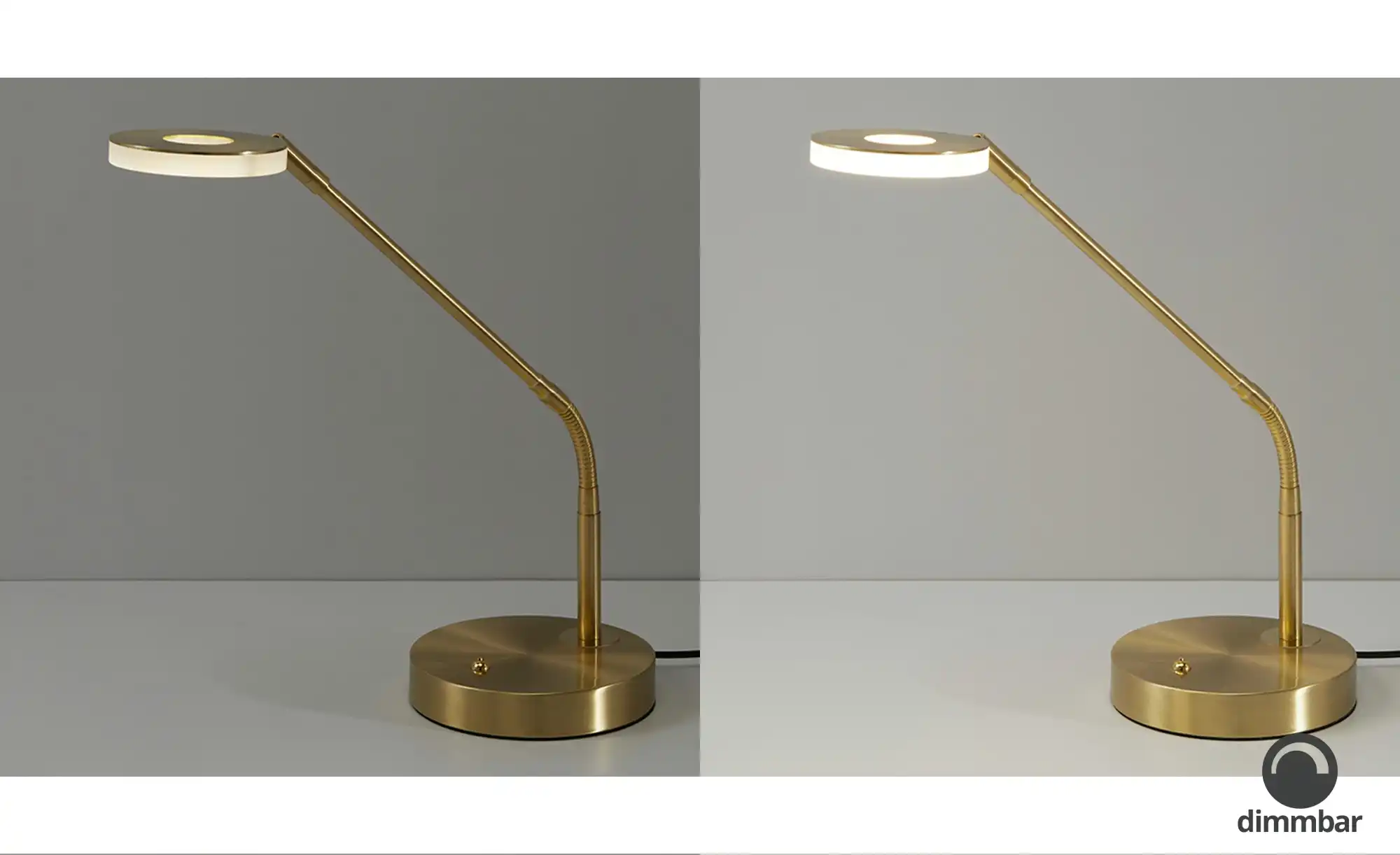 Fischer-Honsel LED-Schreibtischleuchte, Messing-matt mit Dimmer