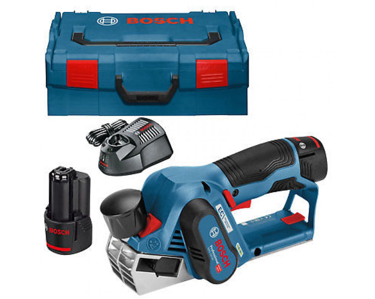 Bosch GHO 12V-20 12V Li-Ion accu schaafmachine set (2x 3.0Ah accu) in L-Boxx