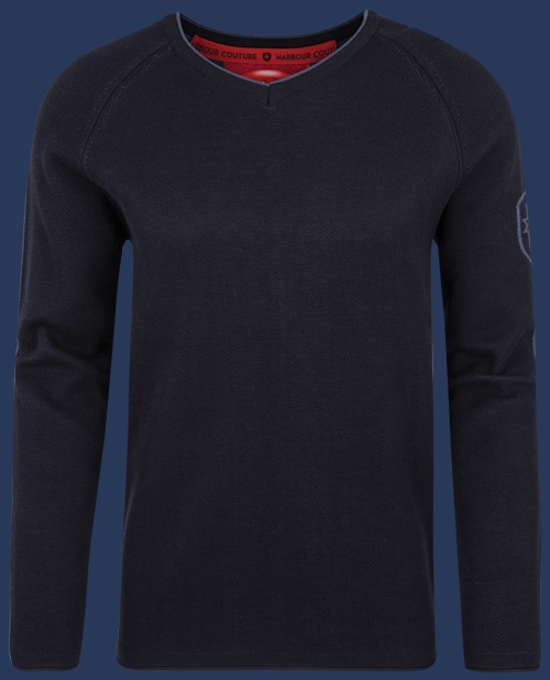 Herren Pullover 008 KoNitC, Darknavy/Indigo