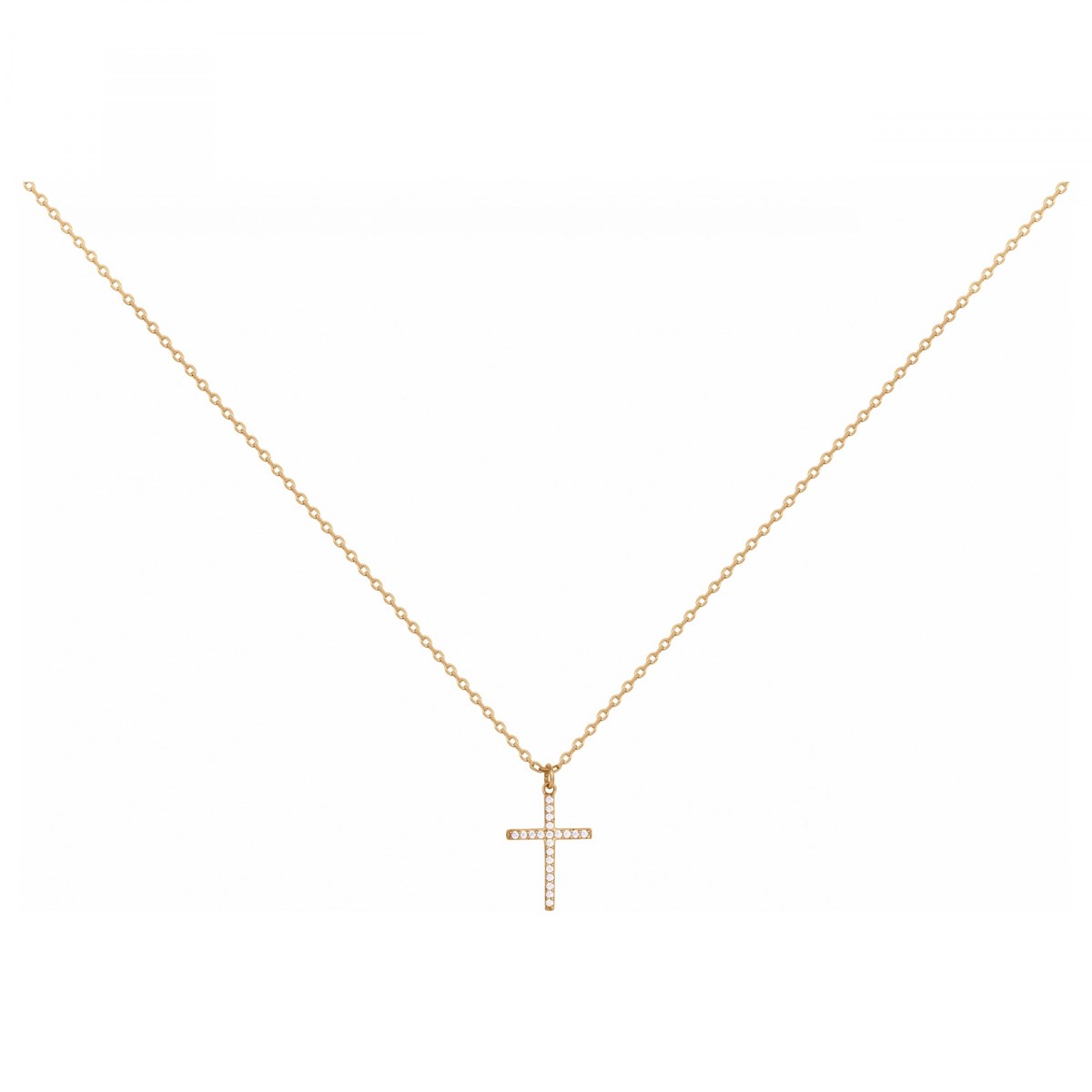 Collier en Plaqué Or avec oxyde de zirconium blanc