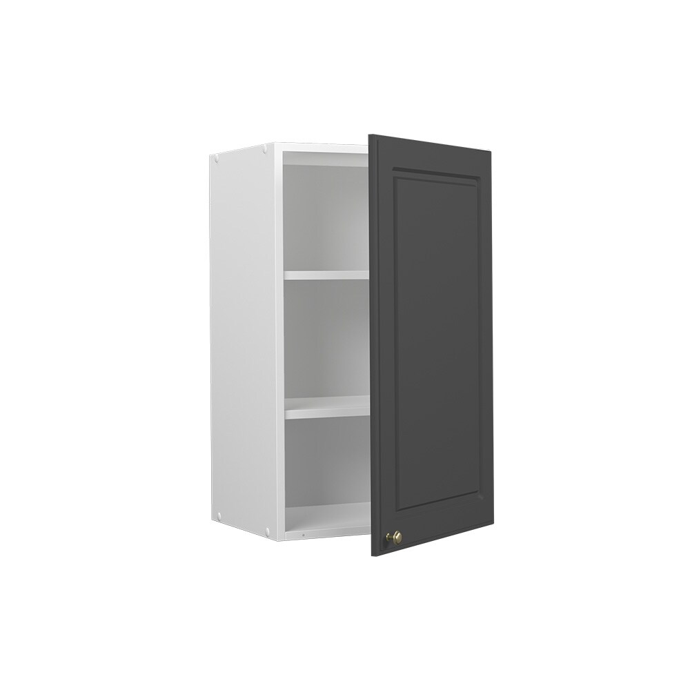 Vicco Hängeschrank Küchenschrank Küchenmöbel Fame-Line Weiß Anthrazit-Gold Landhaus 45 cm Küche Einbauküche Hängeschrank Drehtür Einlegeboden Küchenzeile