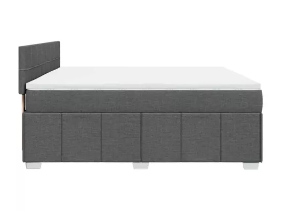 Sommier à lattes de lit avec matelas Gris foncé 180x200cm Tissu