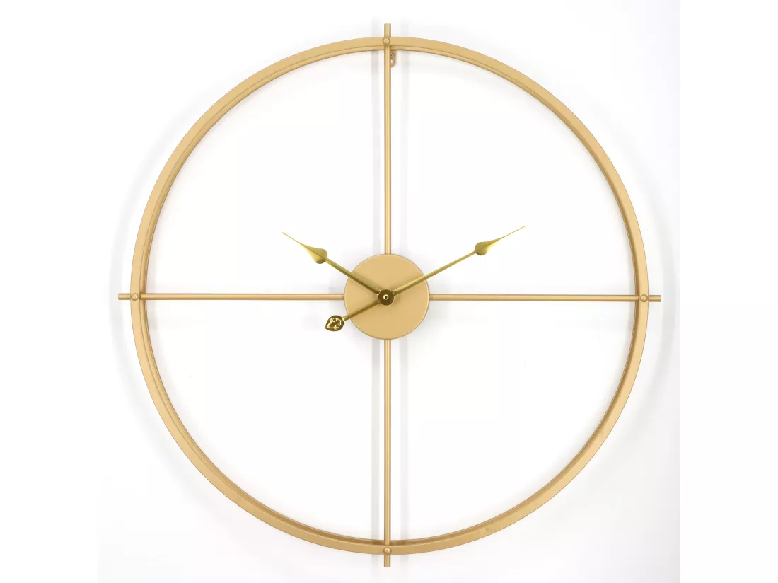 Horloge murale en métal - D. 80 cm - Doré - NEWPORT
