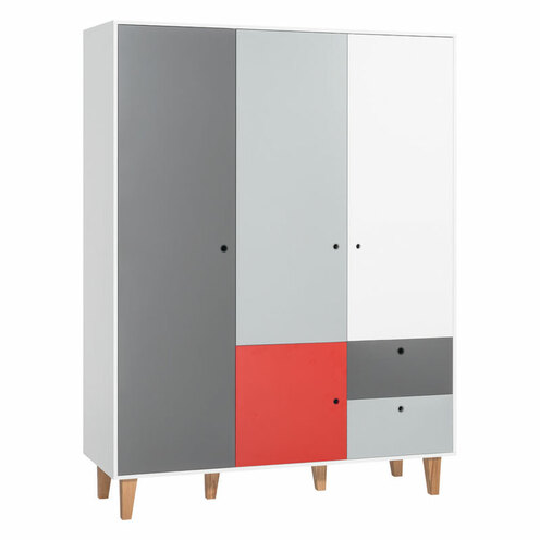 Armoire 3 portes Rouge CONCEPT - VOX