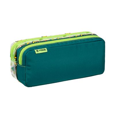 Trousse rectangulaire Jungle - 2 compartiments - 2 modèles disponibles - Viquel