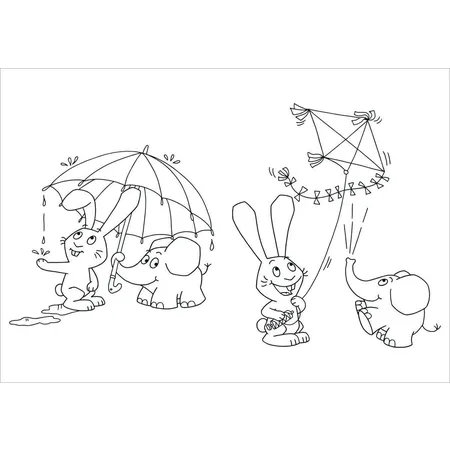 Tessloff Fenster Sticker mit Elefant und Hase