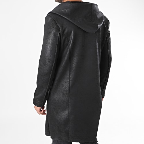 Veste Boutonnée Capuche Noir