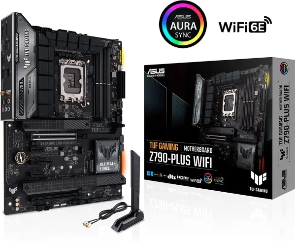 ASUS TUF GAMING Z790-PLUS WIFI - Bundkort - ATX - LGA1700 sokkel - Z790 Chipset - USB4, USB-C 3.2 Gen 2x2, USB-C 3.2 Gen2, USB 3.2 Gen 2, USB 3.2 Gen 1 - 2.5 Gigabit LAN, Wi-Fi 6E, Bluetooth - onboard grafik (CPU påkrævet) - HD Audio (8-kanaler)