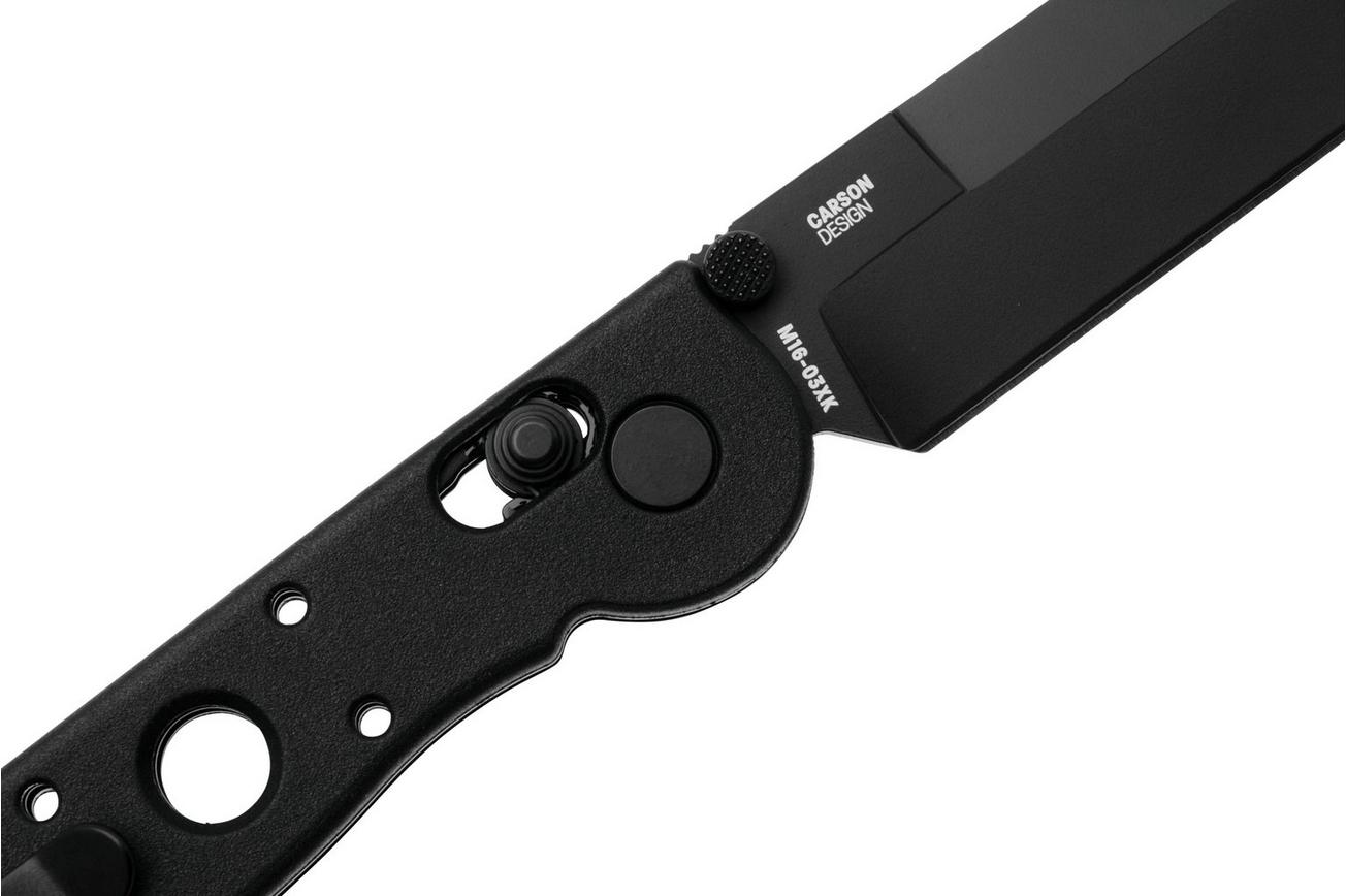CRKT M16 Crossbar Lock Spear Point M16-03XK Black EDP D2, Black Grivory, zakmes, Kit Carson design