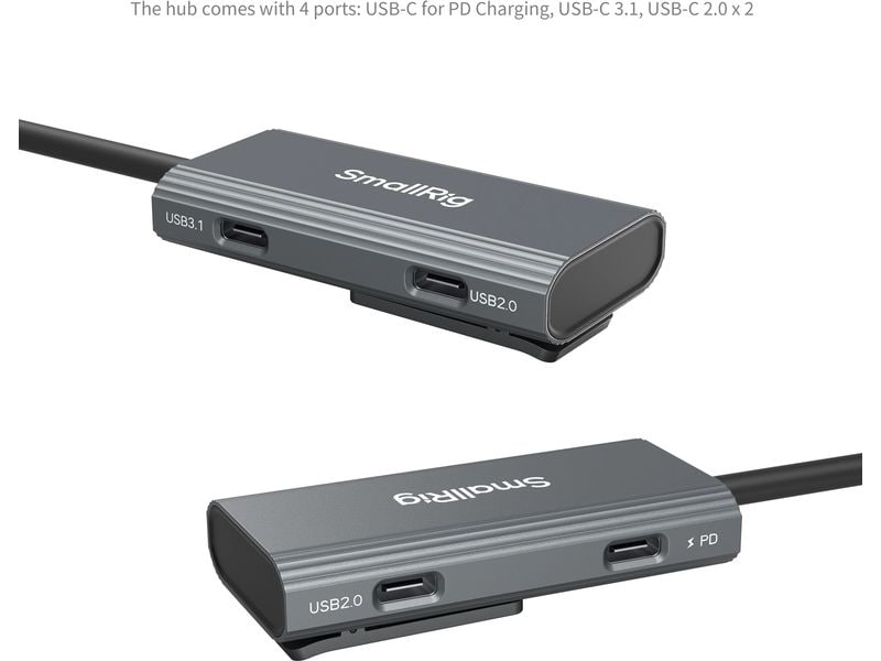Smallrig USB-Hub 4-in-1 PD/USB-C 3.1/USB-C 2.0 mit Audioada Leichter und kompakter Hub