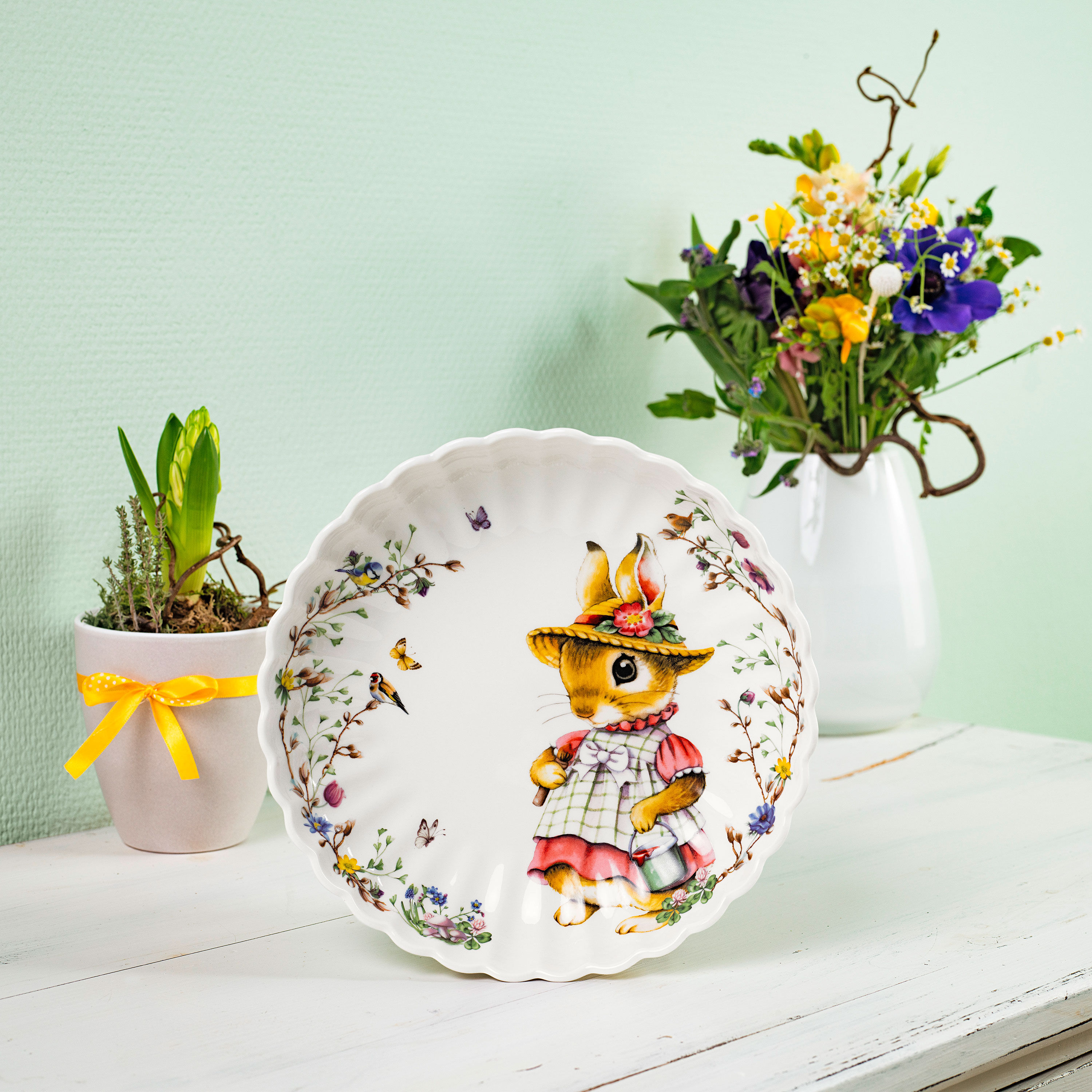 Spring Fantasy Dessert bowl Green, 23.7 oz, Premium Porcelain