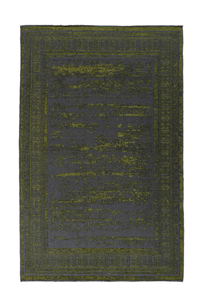 Flachgewebeteppich KALEVI 300 - grün - mit 3D-Struktur - 80x150 cm
