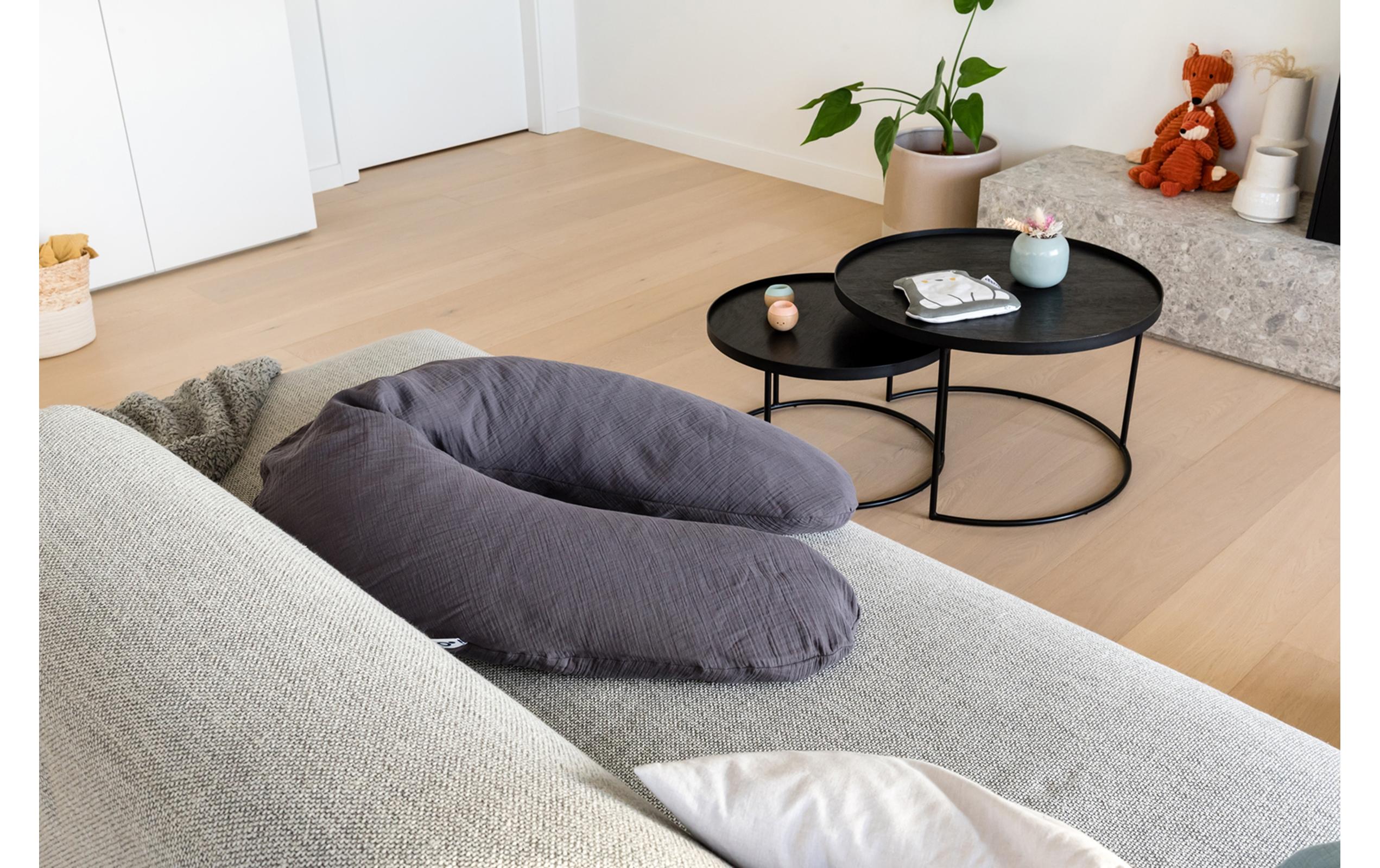 Stillkissen Comfy Big GrauGrosses Multifunktionskissen mit abnehmbarem Bezug