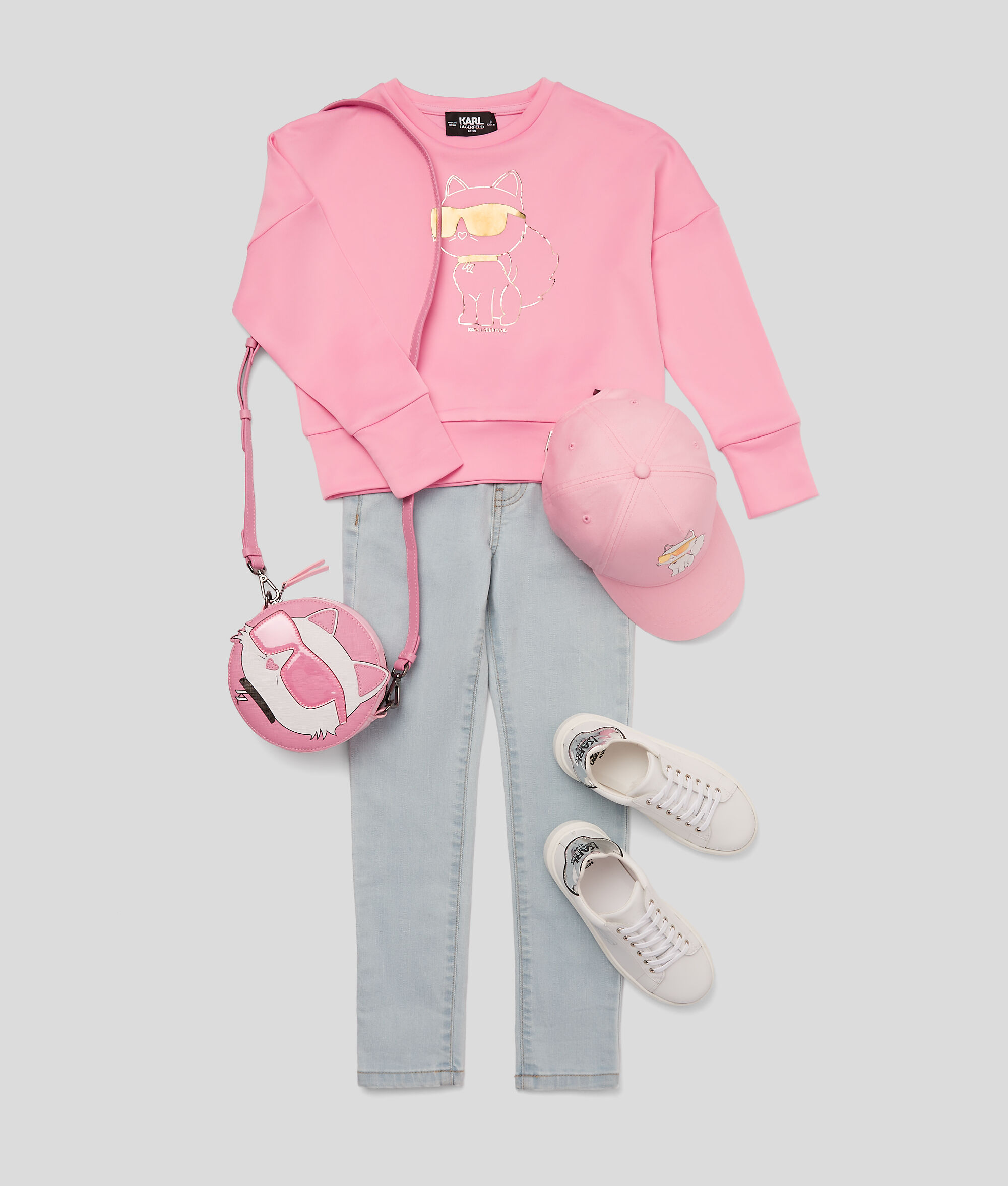 Sweat-shirt Choupette métallisé pour fille