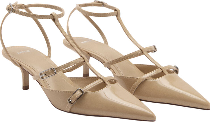 MANGO Heeled shoes with buckles Lt-pastel pink