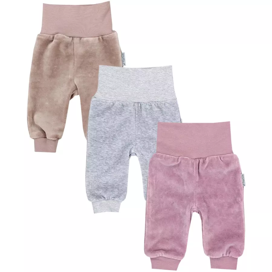 TupTam Baby Mädchen Nicki Hose 3er Pack beigerosa