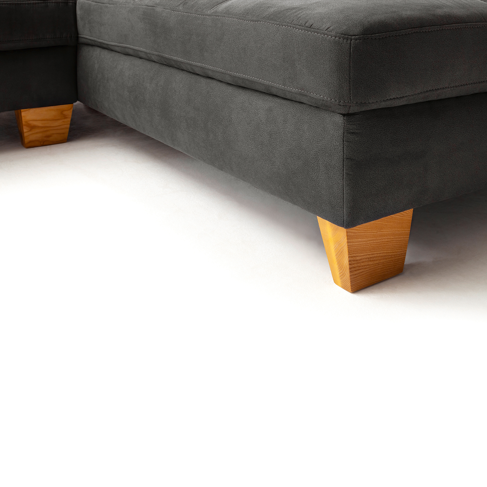 Ecksofa - anthrazit - Microfaser - beidseitig montierbar
