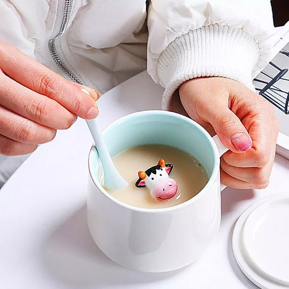 Süsse 3D Keramik Kaffee Tasse Geschenk Tee Cup - Kuh