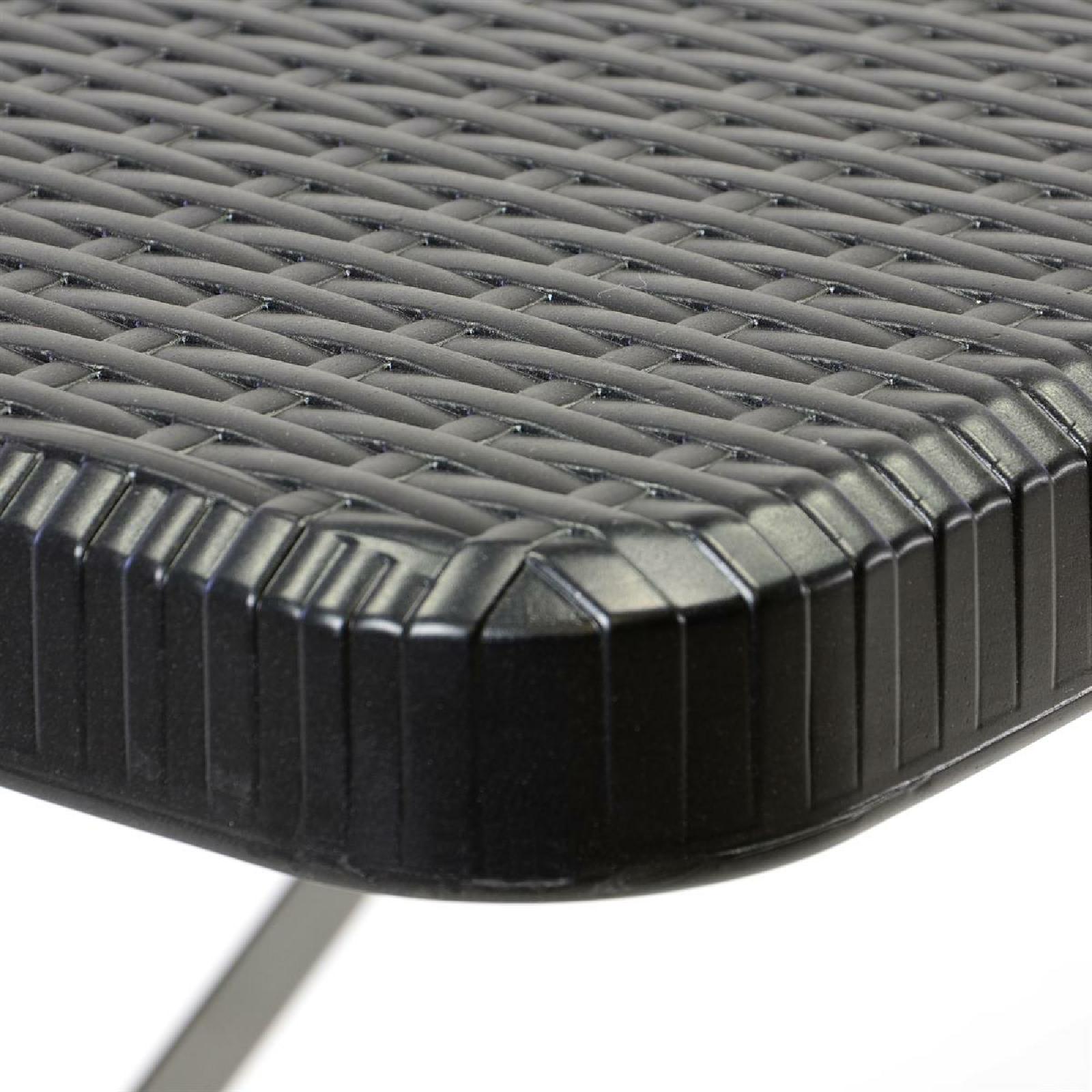 VCM Partytisch Klapptisch Gartentisch Rattan-Optik 180 x 75 cm schwarz Tragegriff