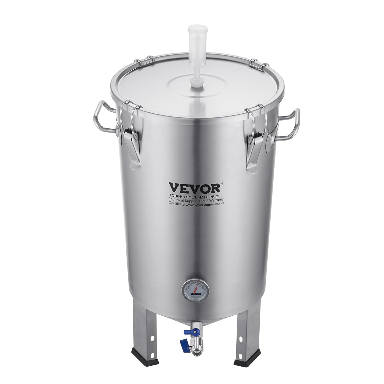 VEVOR Bierbrauanlage Bierbraugerät Edelstahl 30 L Bierfermenter, Braueimer-Fermenter zum Brauen, Heimbrauzubehör mit Sockel, Kessel-Suppentopf inkl. Deckel, Griff, Ventil, Zapfhahn