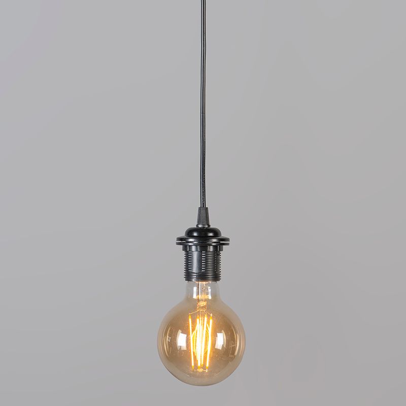 Moderne hanglamp met kap  zwart/wit 47/25 - Duo