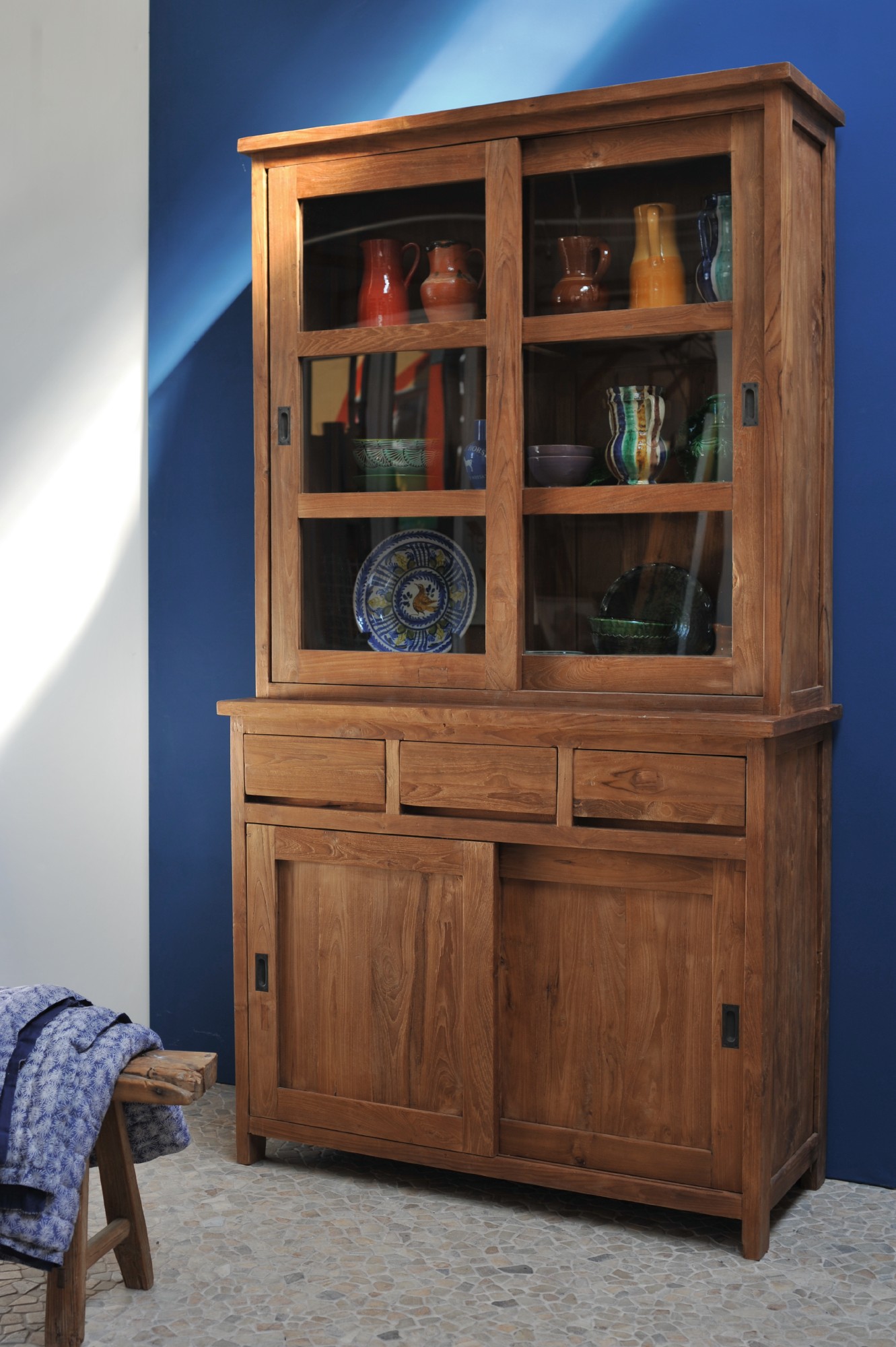 Schrank, Teakholz, B 120 cm, H 220 cm, L 50 cm von fischer's lagerhaus