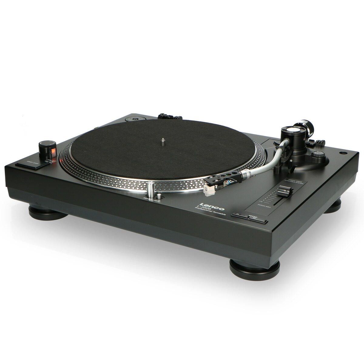 LENCO L-3808 Plattenspieler mit Direktantrieb & USB, schwarz