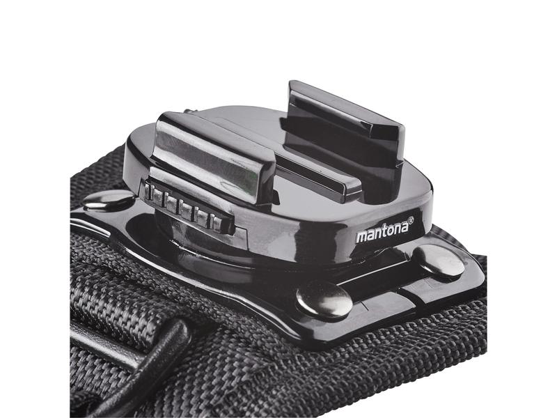 Mantona Handschuh mit 360° Schnellspann Halterung für GoPro Handschuh Halterung mit Schnellspannaufnahme für GoPro Adaptersysteme