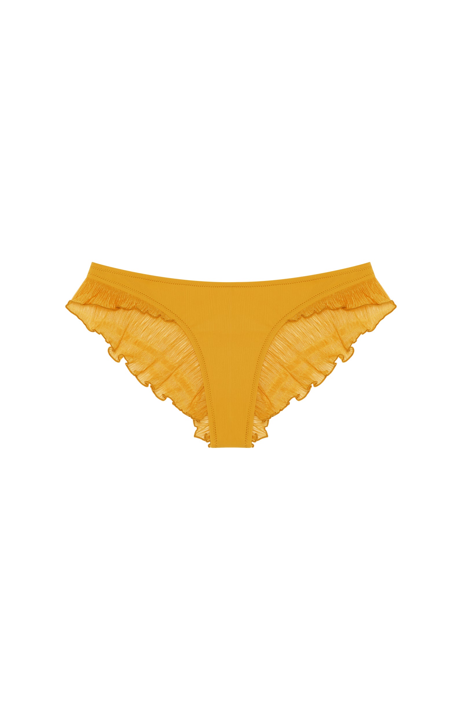 alala Bas de maillot de bain string ocre à volant Ocre