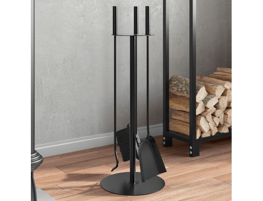 VIDAXL - Accessoires cheminée Set d’outils de cheminée 4 pcs 22x59 cm acier