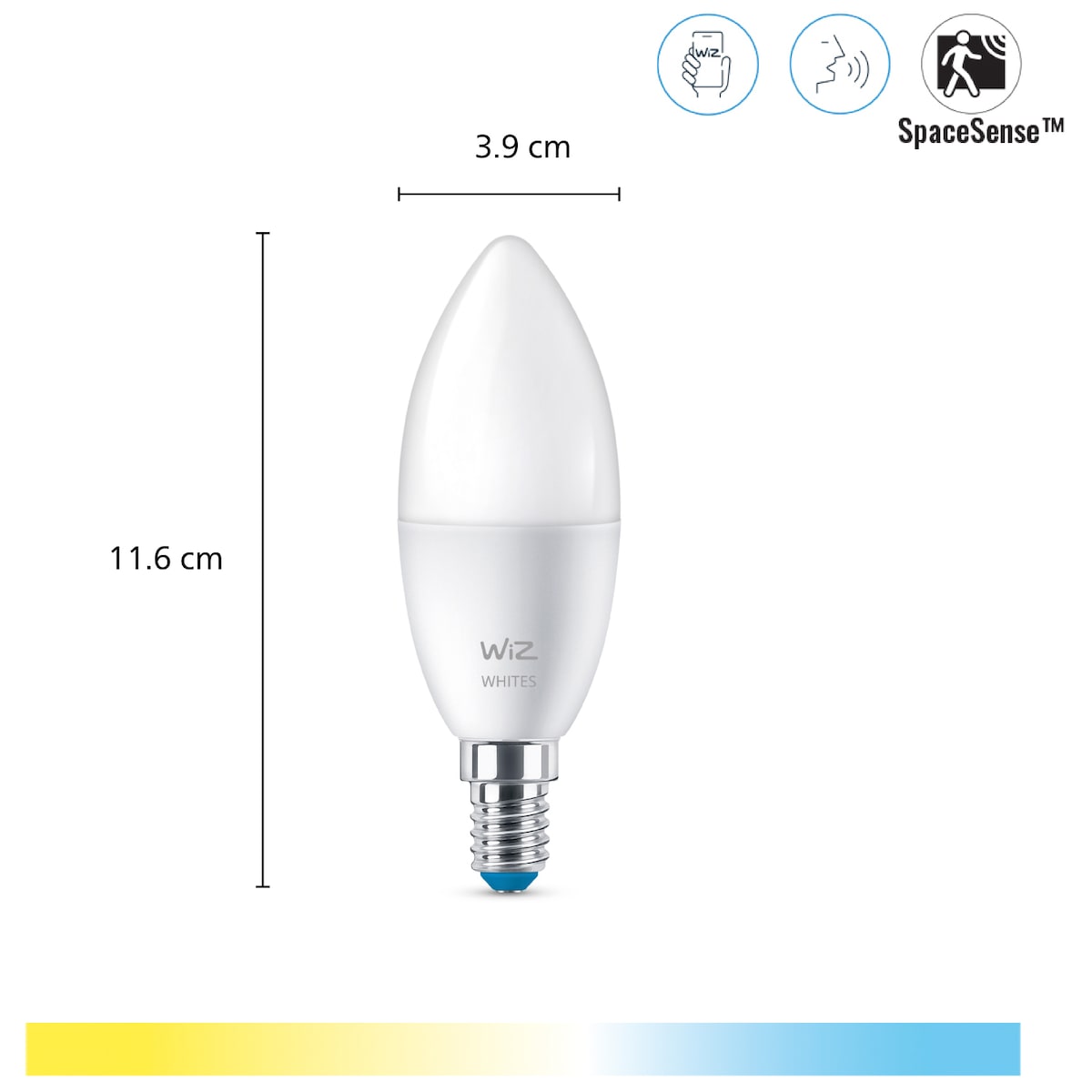 Wiz Connected Tunable Wi-Fi BLE LED pære 4,9W E14 3-pakning