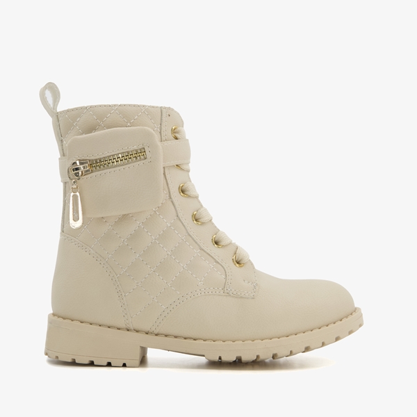 Blue Box meisjes veterboots beige met tasje