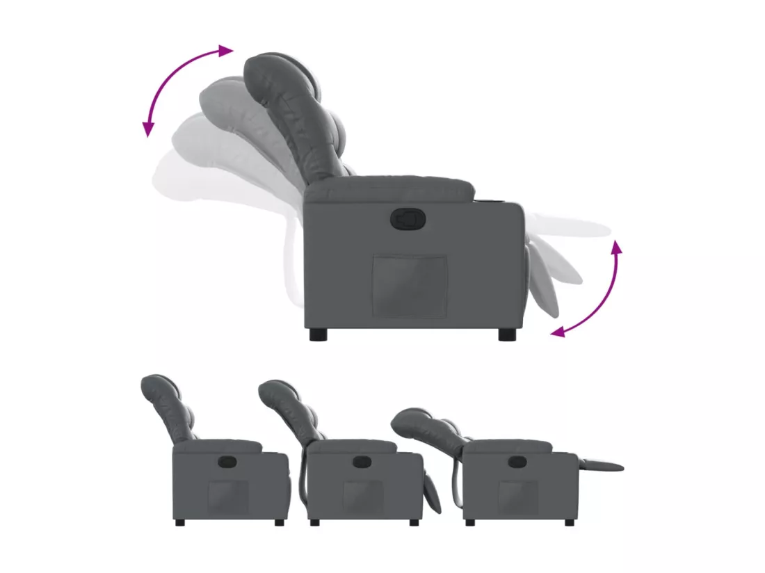 Fauteuil inclinable Gris Similicuir