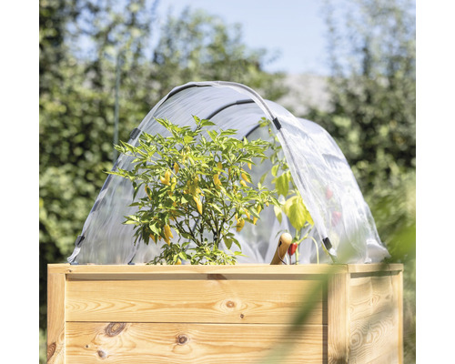 Windhager verhoogde bedtunnelboog complete set bestaande uit 12 bogen (elk 60 cm), 8 montagebeugels, 1 insectengaas 2 x 4 m, 1 tuinvlies 2 x 4 m, 16 montageclips, 8 verbindingsstukken