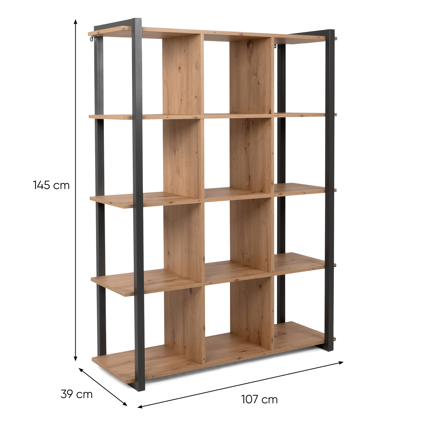 Standregal DENVER - Artisan Eiche-anthrazit - 145 cm