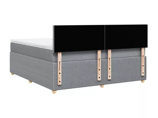 Sommier à lattes de lit avec matelas Gris clair 180x200cm Tissu