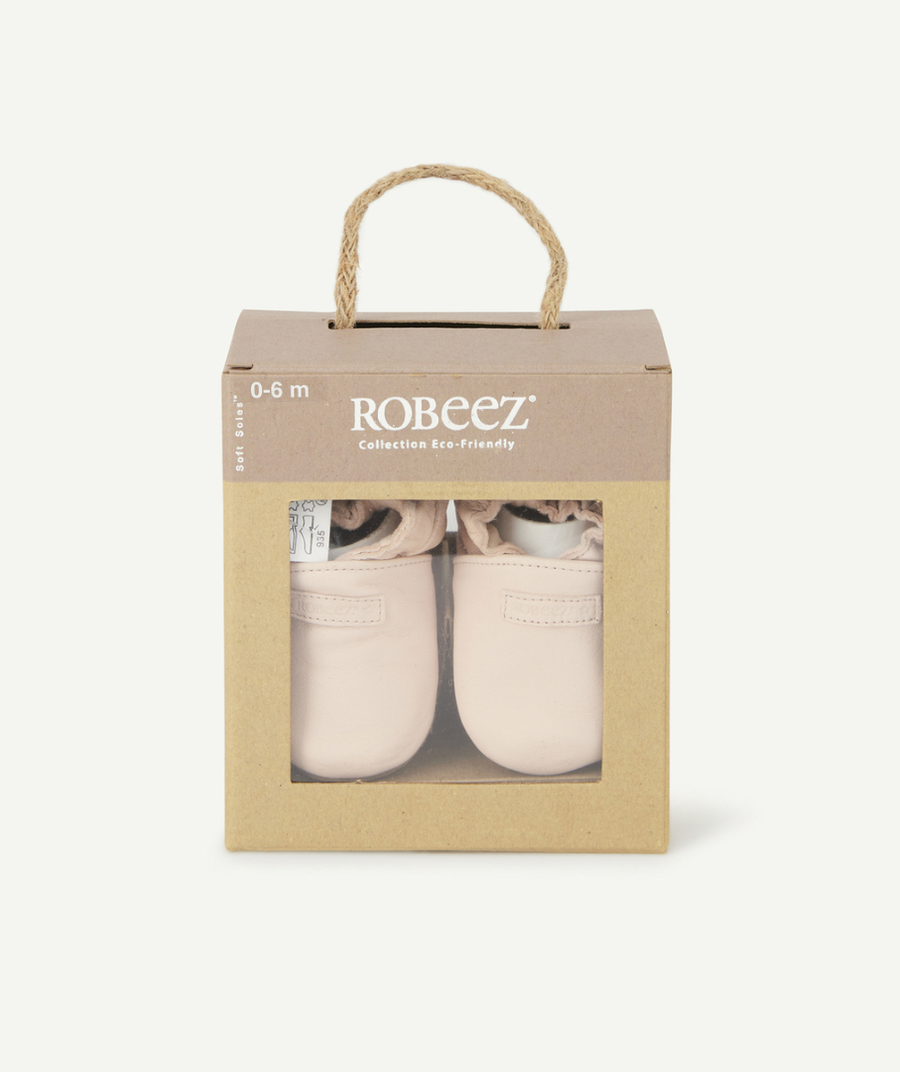 ROBEEZLES CHAUSSONS ROSE CLAIR EN CUIR