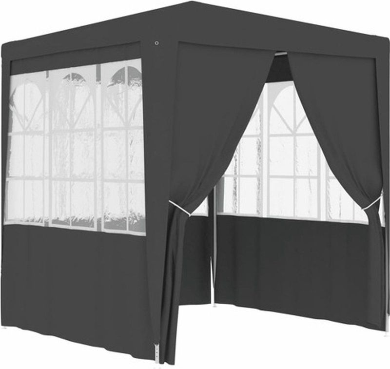 Feesttent - Antraciet - Polyethyleen - Staal - Inclusief Zijpanelen