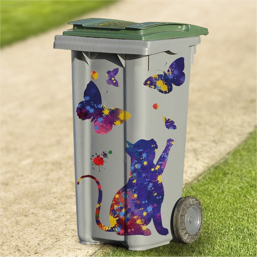 Décoration poubelles chat