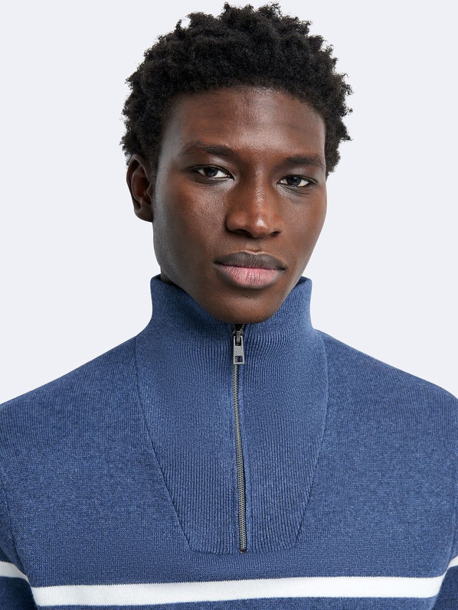 Pull col cheminée en coton