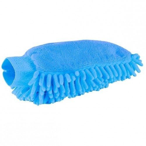 Luva de limpeza de microfibra azul