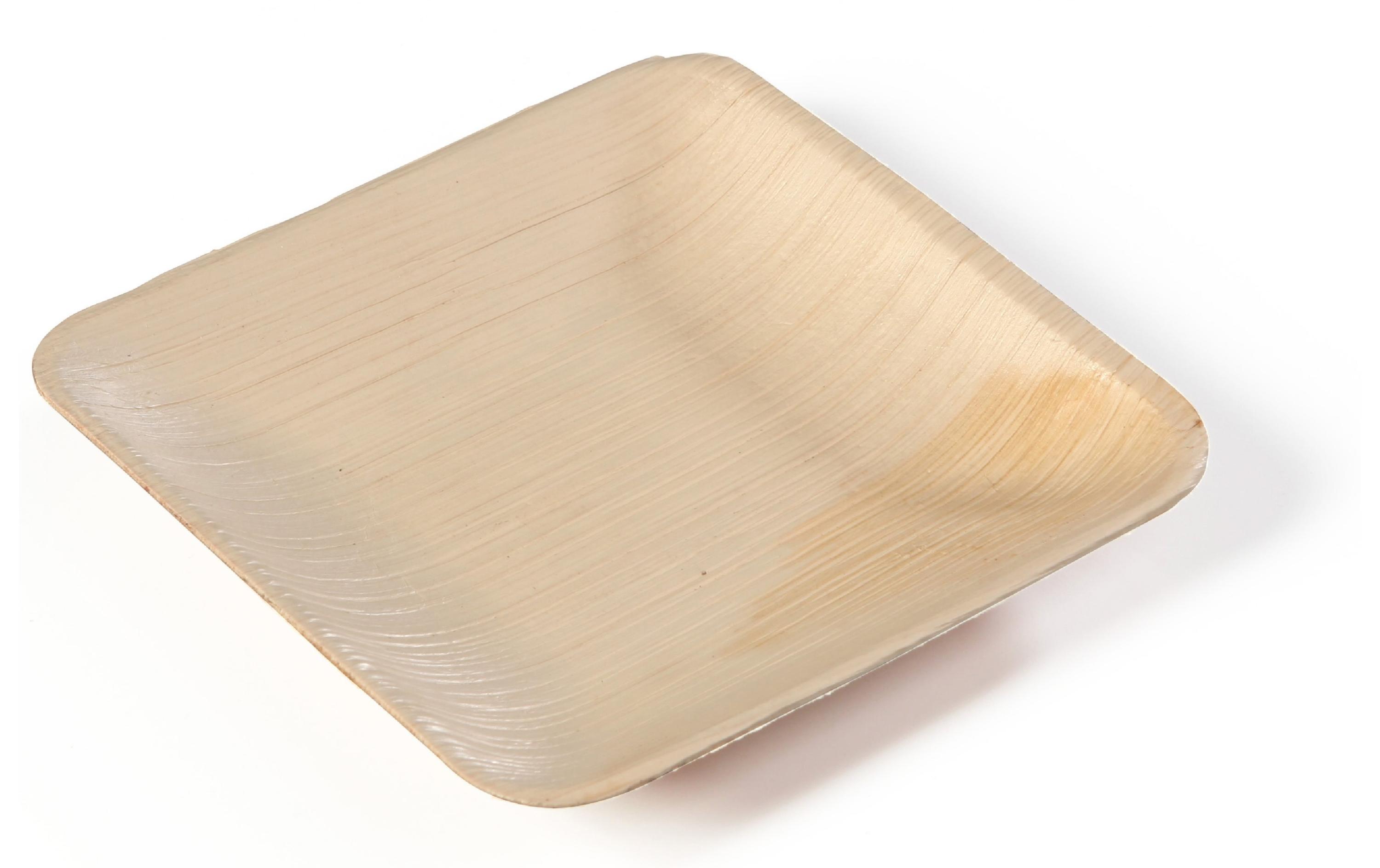 Einwegteller Palm 20 cm x 20 cm, 20 StückViereckiger Einweg-Teller